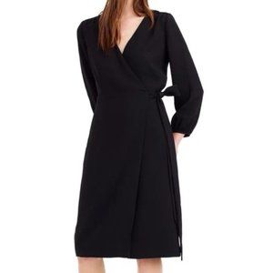 J. Crew Black Wrap Dress - 365 Crepe (Like New)